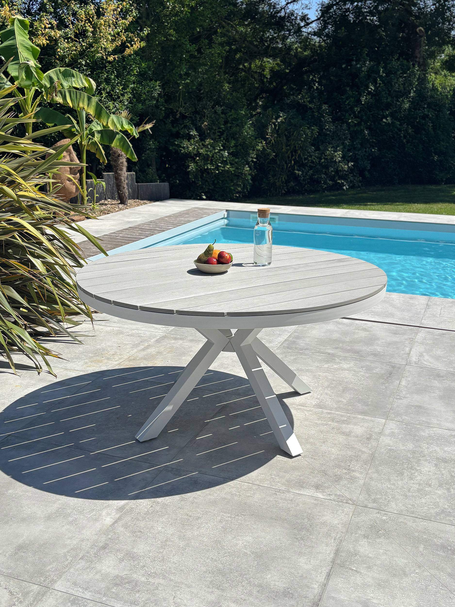 Table de jardin ELBA aluminium- BLANC - REMARQUABLE - Image 2