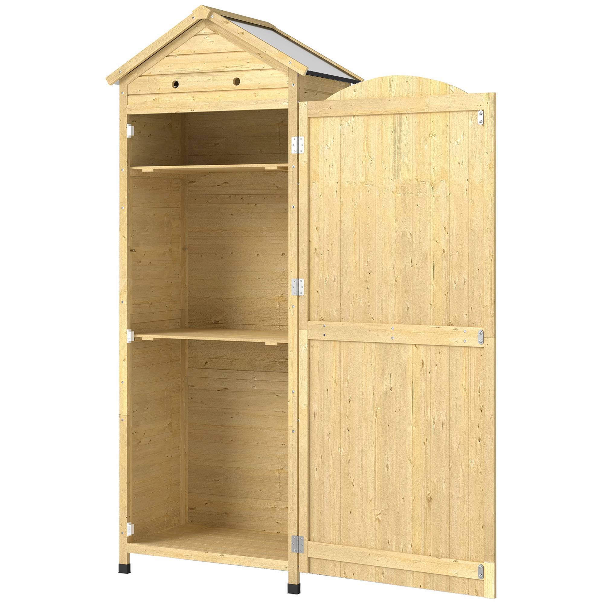Abri de jardin en bois, extra haut, avec étagère réglable, porte magnétique, ventilation du toit galvanisé - Image 2