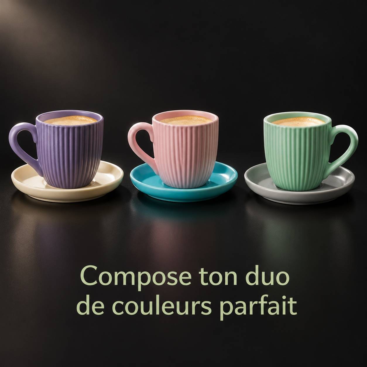 Set 6 Tasses Espresso Pastel 90 ml Avec Sous-tasses - Image 7