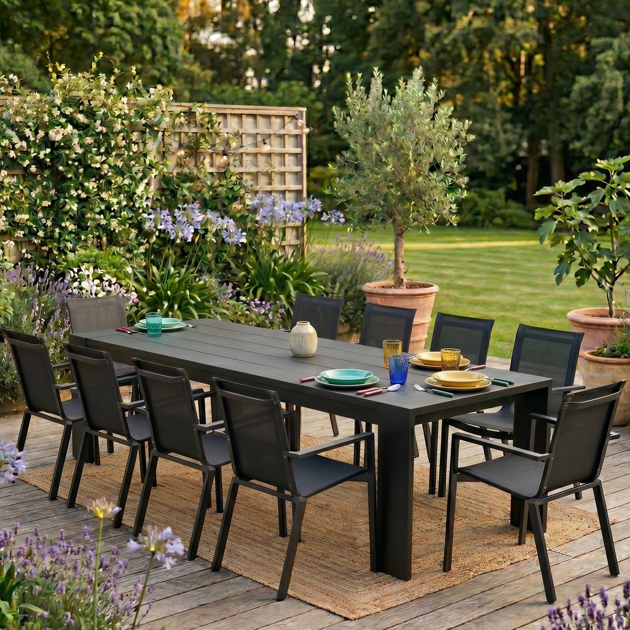 Wilsa Garden - Ensemble de jardin en aluminium 8/10P IBIZA avec 10 fauteuils - Imagen 1