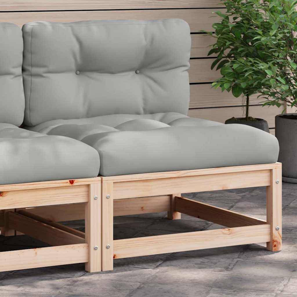 Canapé de jardin | Canapé D'extérieur | Sofa De Jardin sans accoudoirs et coussins bois massif de pin Maison Chic - Image 2