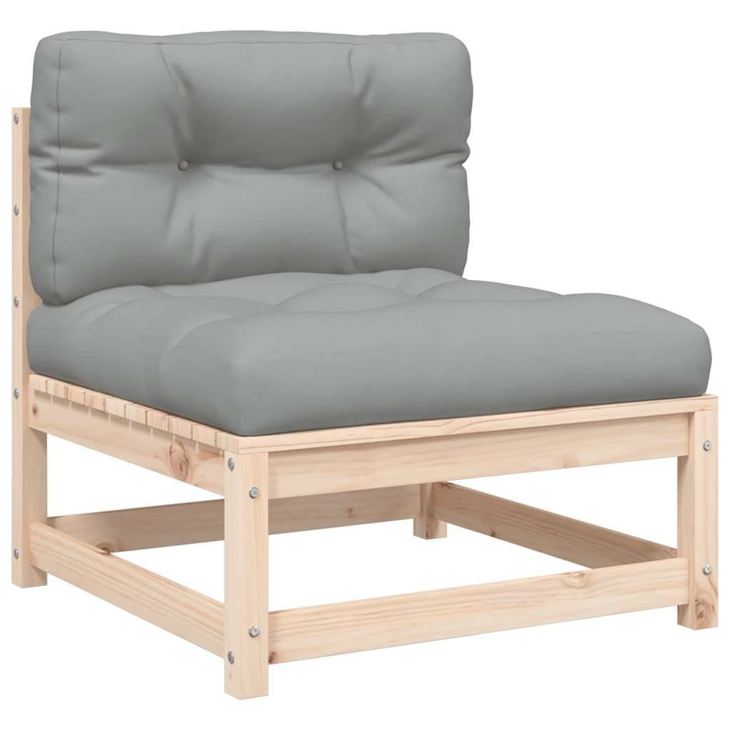 Canapé de jardin | Canapé D'extérieur | Sofa De Jardin sans accoudoirs et coussins bois massif de pin Maison Chic - Image 1