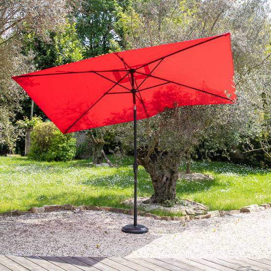 Happy Garden - Parasol droit HAPUNA rectangulaire 2x3m rouge - HAPPY GARDEN - Imagen 2