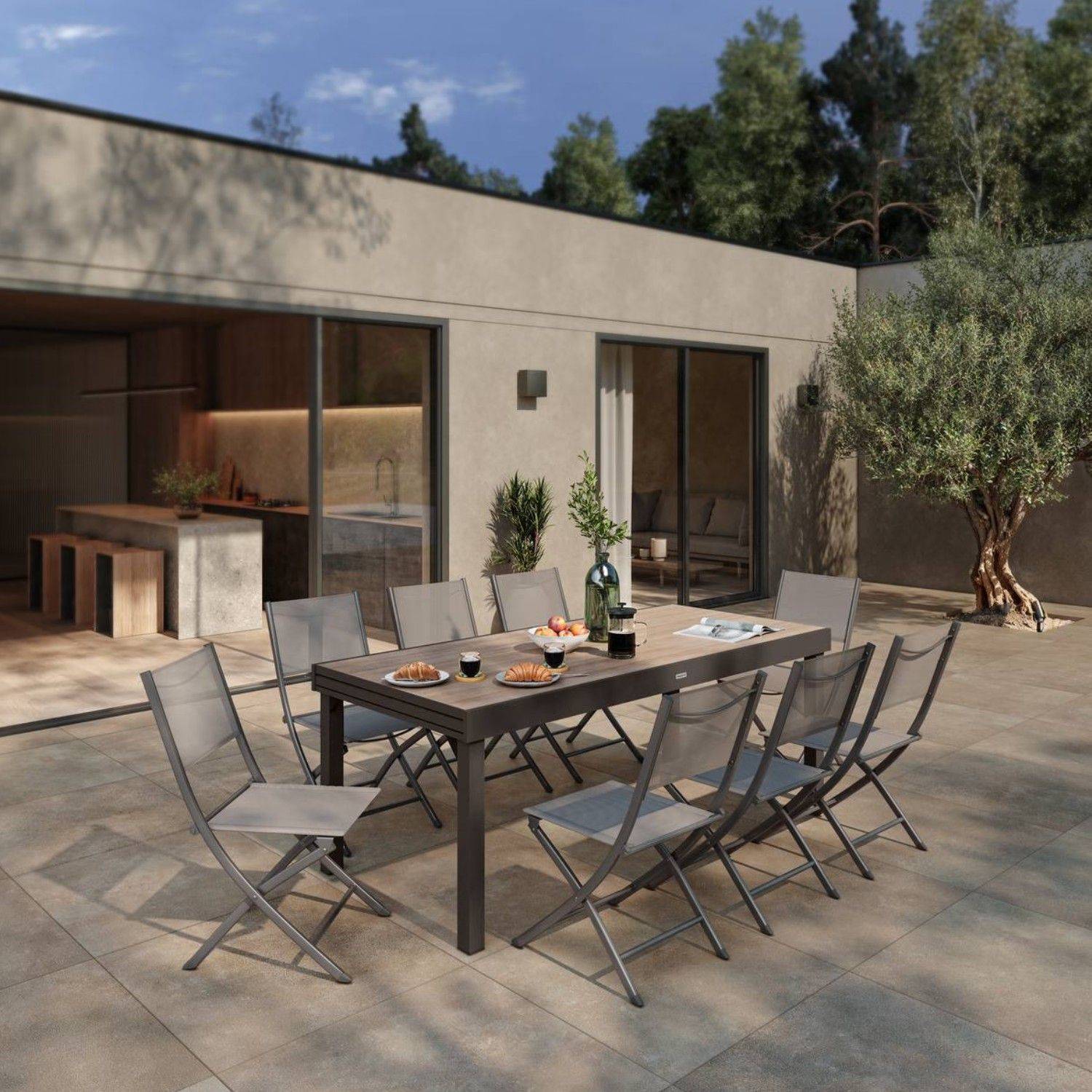 Sans Marque - Lot de 4 chaises de jardin pliables MODULA - Toilinux - Imagen 2