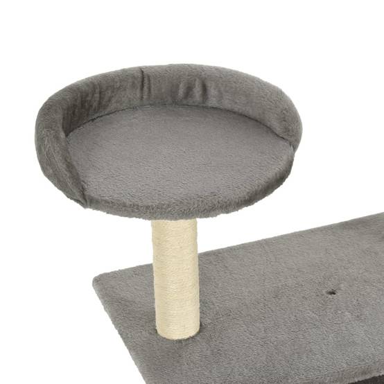 Arbre à chat bois et sisal gris 70 x 45 x 95 cm - PANGIVO - Image 5