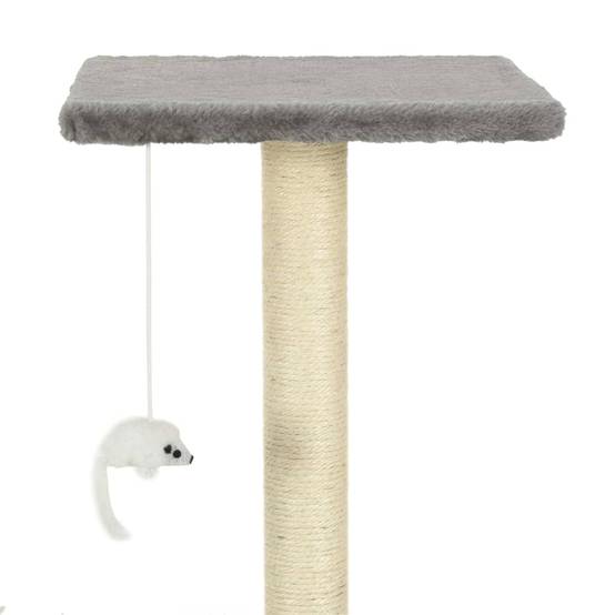 Arbre à chat bois et sisal gris 70 x 45 x 95 cm - PANGIVO - Image 6