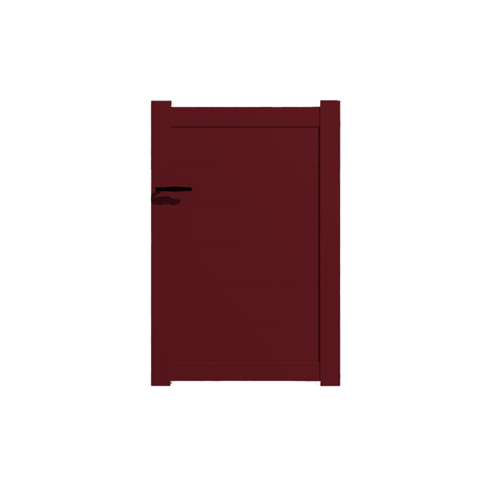Portail Packit - Portillon alu modèle plein en kit dim. L.1000 (entre piliers) x H.1500 mm  Rouge (RAL 3004)