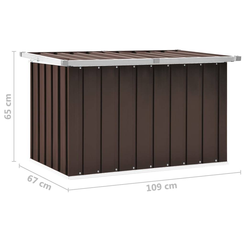 Helloshop26 - Coffre boîte meuble de jardin rangement 109 x 67 x 65 cm marron - Imagen 7