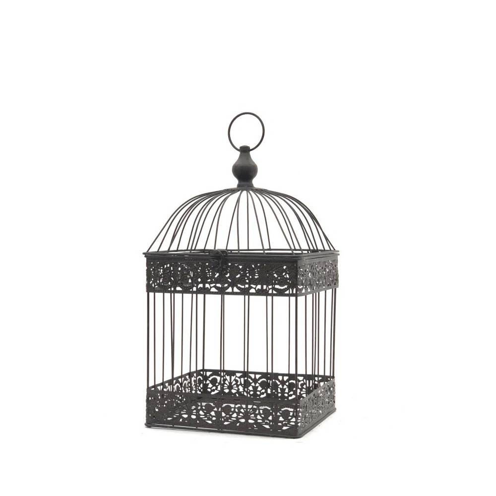 Cage à oiseaux décorative ancienne métal marron 47x24x24cm Chemin de campagne - Imagen 1