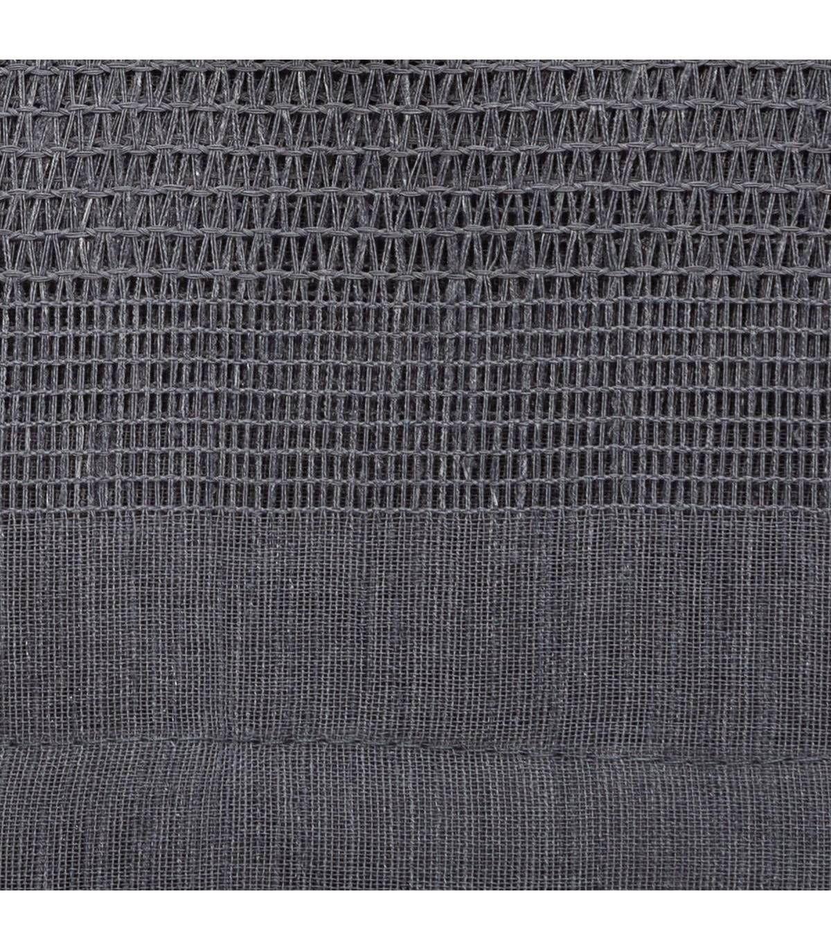 Voilage à œillets Gris effet lin avec motifs ajourés 140 x 240 cm - Imagen 2