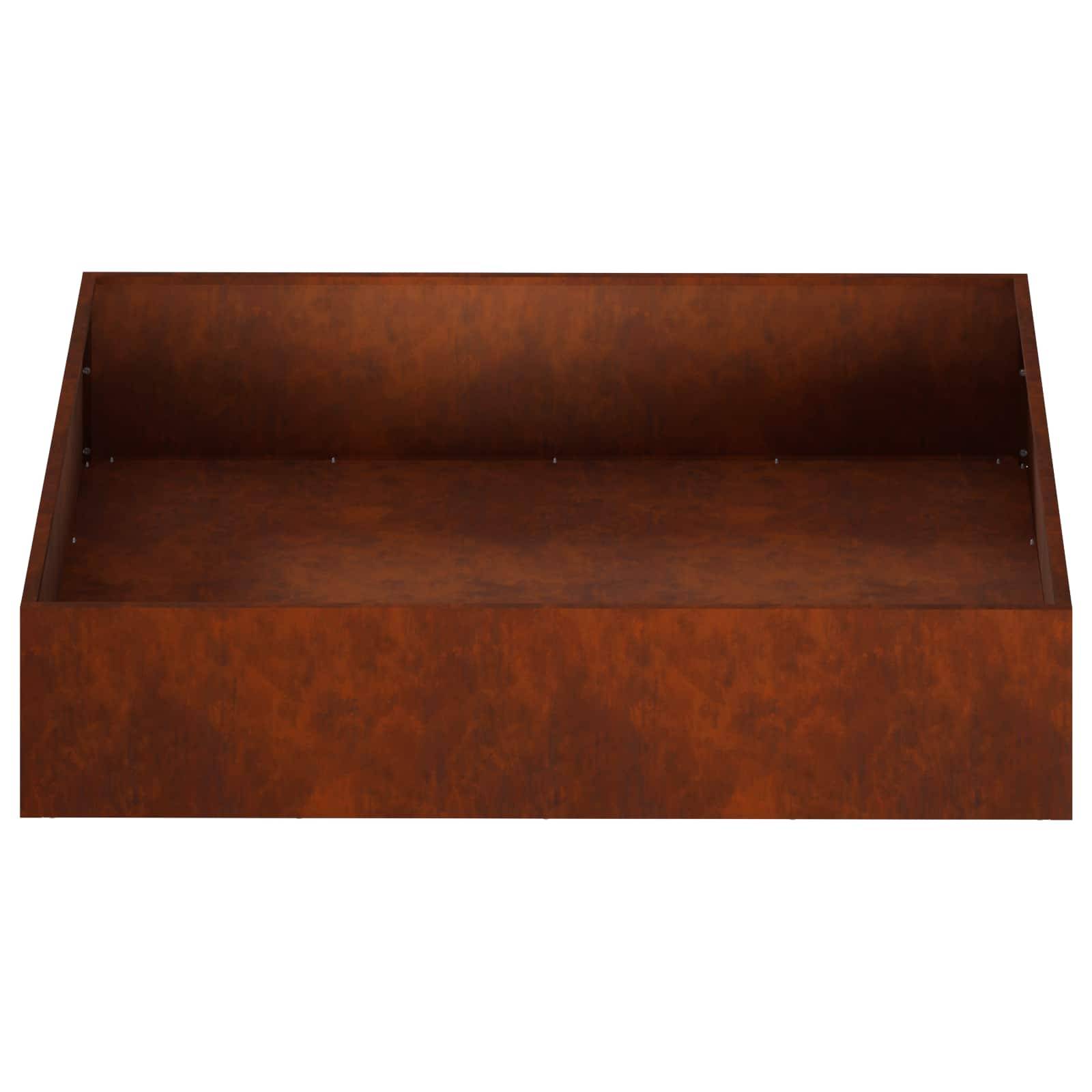 Vidaxl - Cache-pot de jardin Rouillé 80 x 80 x 20 cm Acier patiné vidaXL 8005020 - Image 5