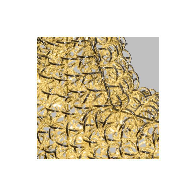 Lotti - Étoile lumineuse 3D Ø80 cm 200 LED blanc chaud fixe Aluminium tressé Argenté 31V Lotti - Imagen 3