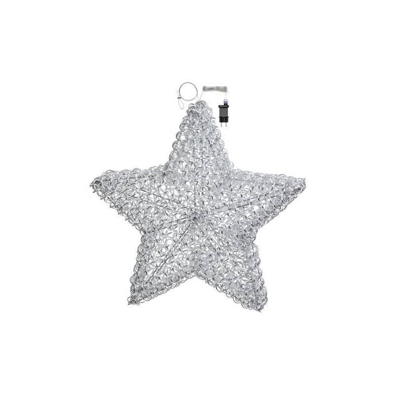 Lotti - Étoile lumineuse 3D Ø80 cm 200 LED blanc chaud fixe Aluminium tressé Argenté 31V Lotti - Imagen 4