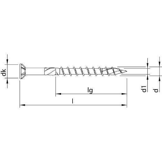 Vis HECO-Topix-Plus Inox pour terrasse - Ø5x80mm - Tête Fraisée bombée - Filetage sous tête - T20 - Boite de 200 - 61790 - Imagen 3