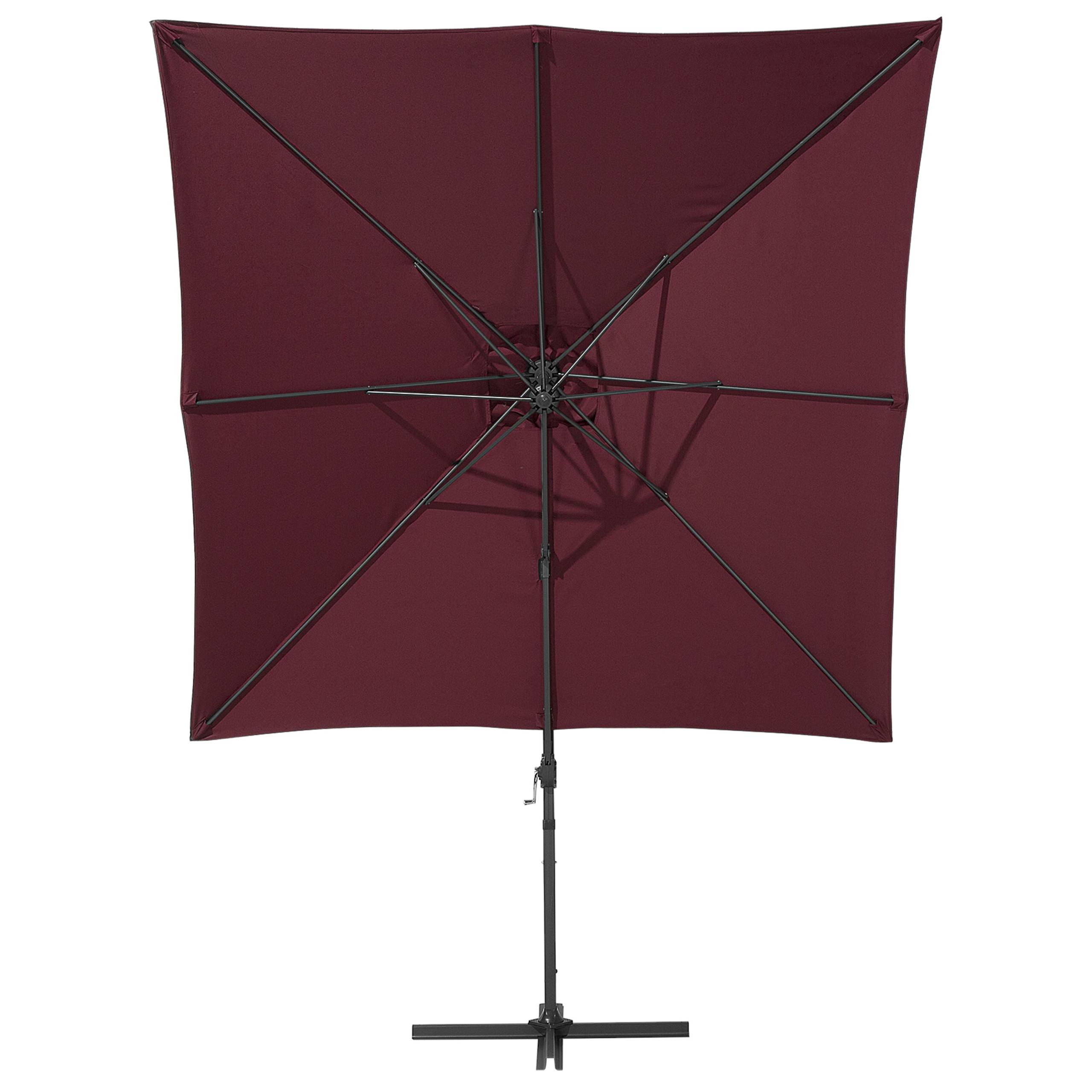 Beliani - Parasol déporté Tissu Rouge Bordeaux MONZA - Beliani - Imagen 5