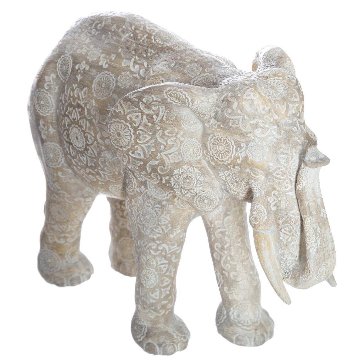 Atmosphera - Eléphant Enzo H.21cm résine blanc - Atmosphera Créateur d'intérieur - Imagen 1