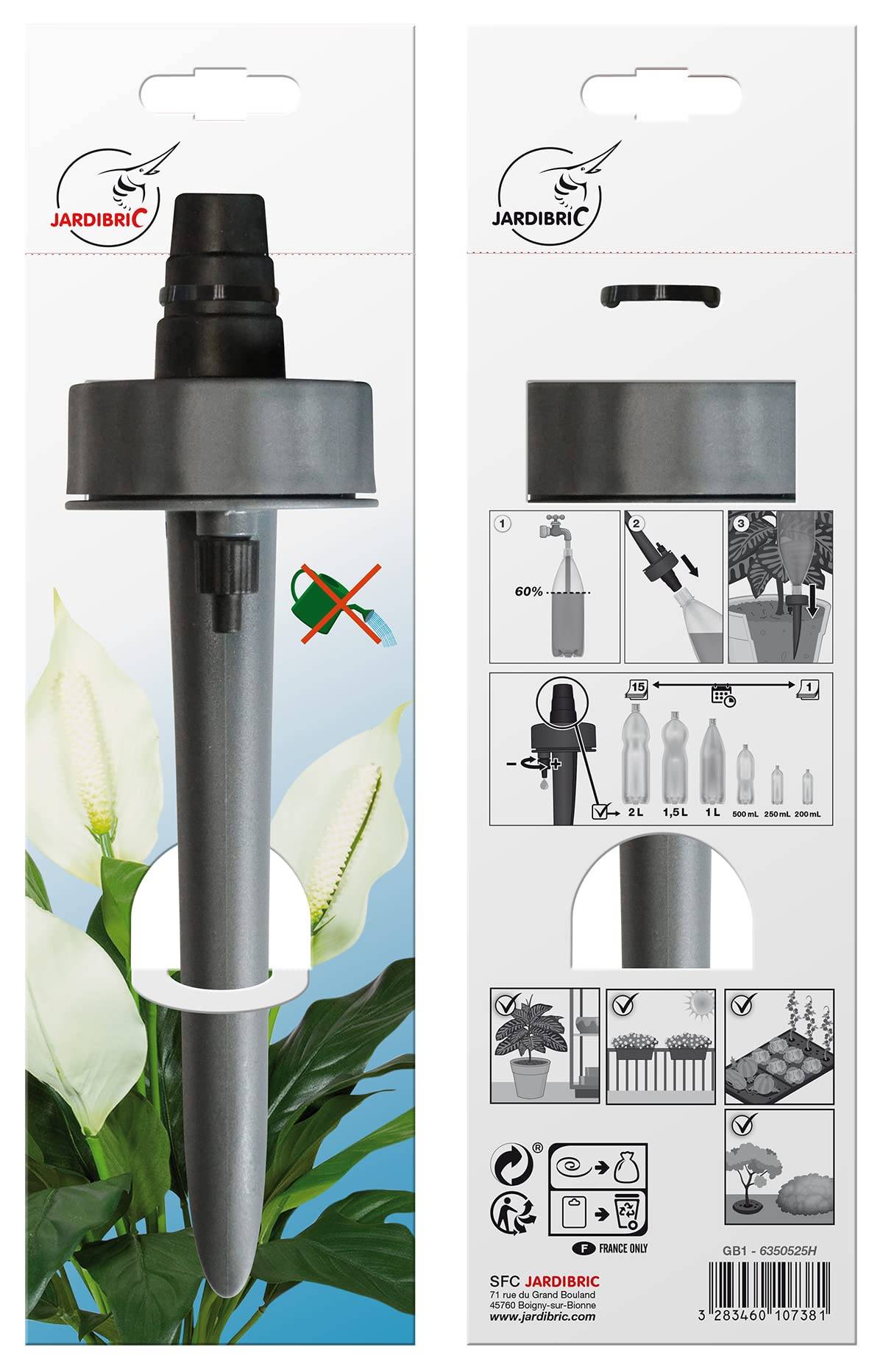 Jardibric - Jardibric - Goteador Autónomo Ajustable en Pica para Botellas - Riego Preciso y Ecológico para Sus Plantas con Botellas Recicladas. - Imagen 3