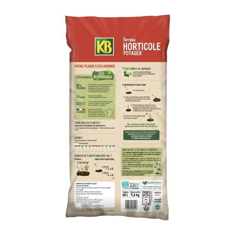 Kb - Terreau Horticole Potager Uab 40l - Image 2