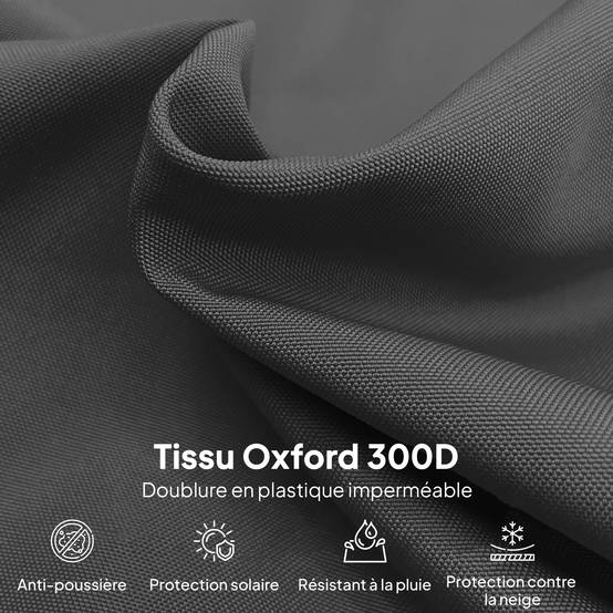 Housse De Parasol De Jardin Impermeable Oxford 265x40/70cm - Protection Déporté Avec Fermeture Éclair Et Mât Télescopique