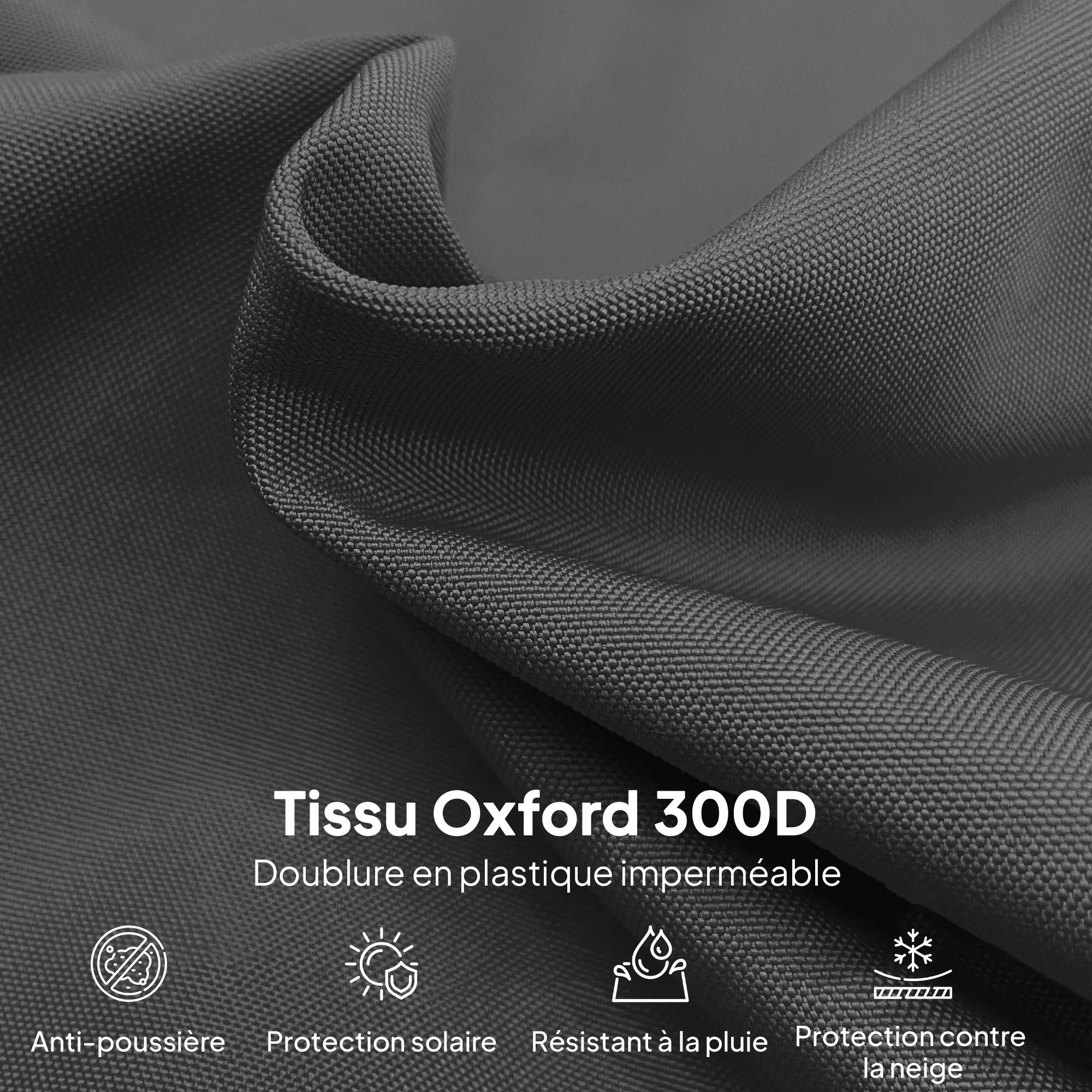 Housse De Parasol De Jardin Impermeable Oxford 265x40/70cm - Protection Déporté Avec Fermeture Éclair Et Mât Télescopique