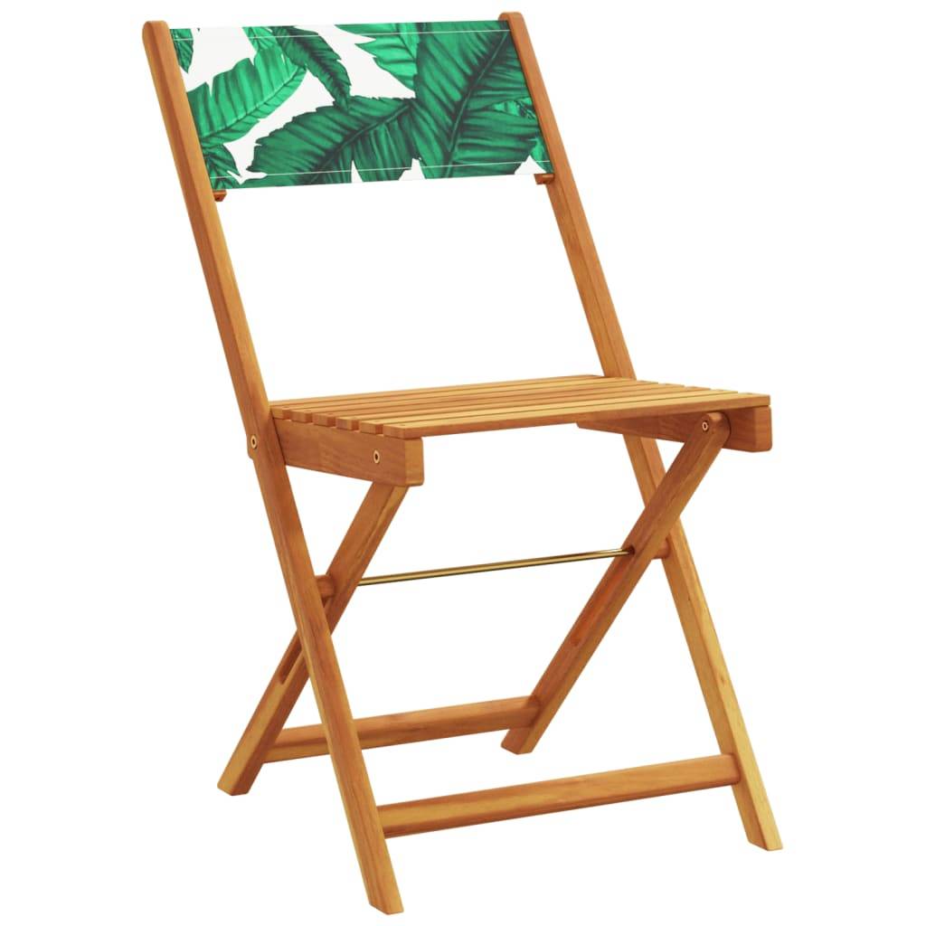 Maison Chic - Lot de 4 Chaise pliante de jardin - Chaises d'extérieur - Chaises de jardin pliables vert tissu et bois massif-JU12477 - Image 3
