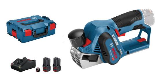 Bosch - Rabots 12V GHO 12V-20 + 2 batteries 3Ah + chargeur + coffret L-BOXX - BOSCH - 06015A7001 - Imagen 1