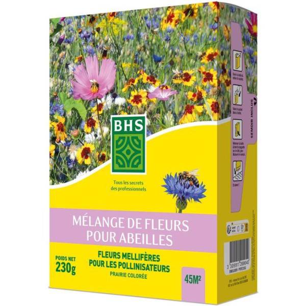 BHS - Mélange de fleurs pour abeilles - BHS - 230 g - 26 variétés de fleurs annuelles