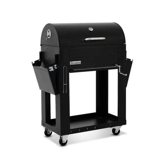 Brasero - Barbecue charbon Malaga - BRASERO - Grille acier chromé 72 x 40,5 cm - Cuve charbon ajustable en hauteur avec manivelle, Noir - Imagen 4
