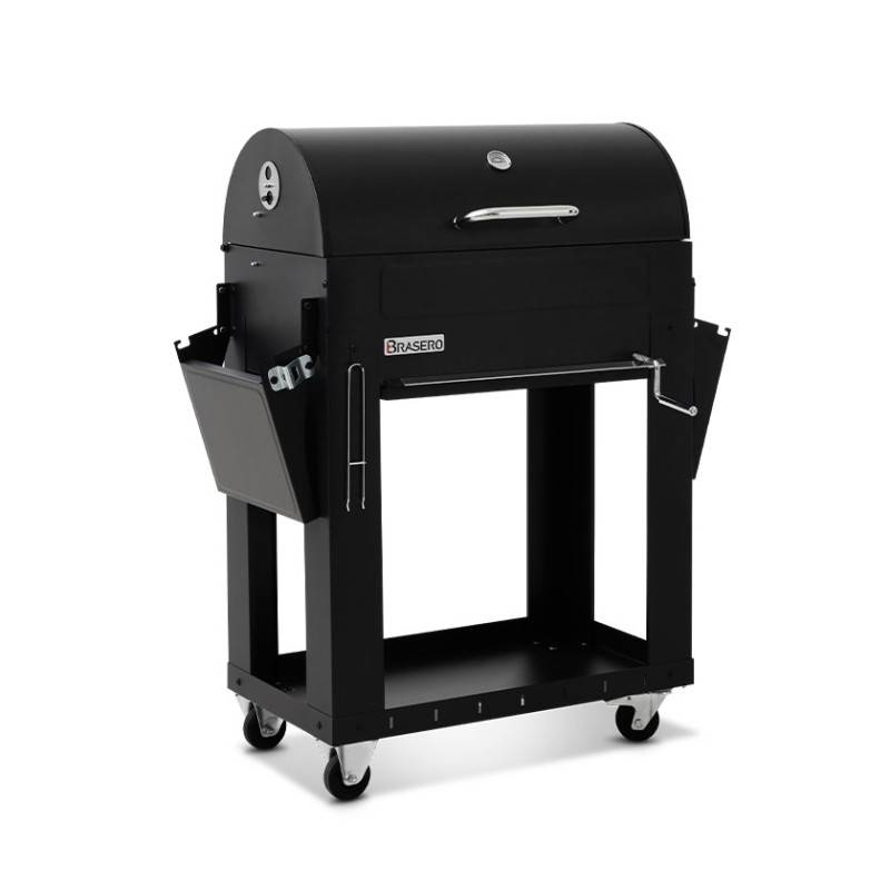 Brasero - Barbecue charbon Malaga - BRASERO - Grille acier chromé 72 x 40,5 cm - Cuve charbon ajustable en hauteur avec manivelle, Noir - Imagen 4
