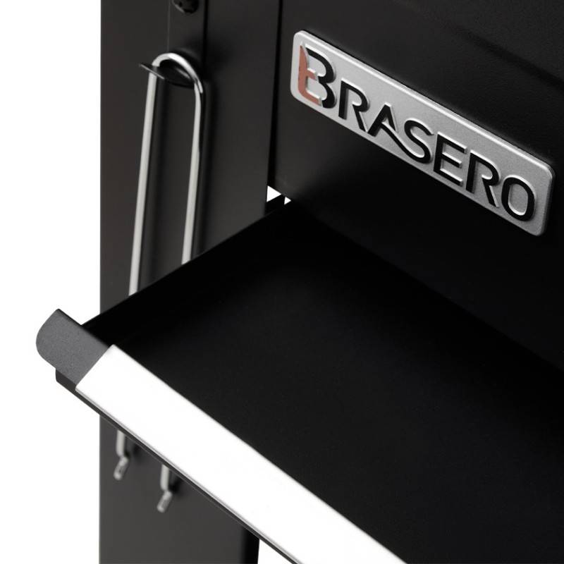 Brasero - Barbecue charbon Malaga - BRASERO - Grille acier chromé 72 x 40,5 cm - Cuve charbon ajustable en hauteur avec manivelle, Noir - Imagen 8