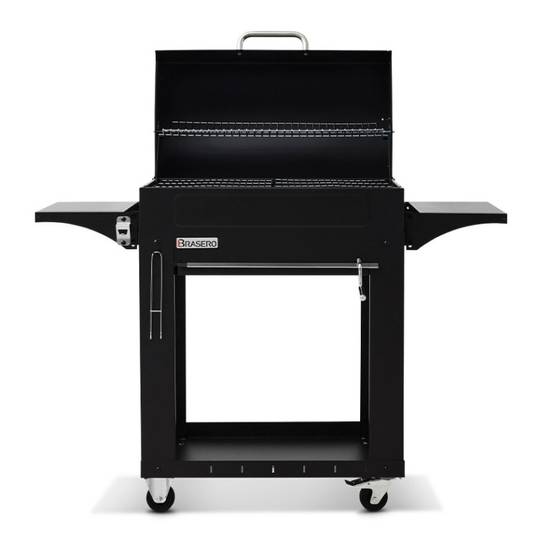Brasero - Barbecue charbon Malaga - BRASERO - Grille acier chromé 72 x 40,5 cm - Cuve charbon ajustable en hauteur avec manivelle, Noir - Imagen 3