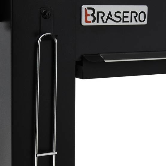 Brasero - Barbecue charbon Malaga - BRASERO - Grille acier chromé 72 x 40,5 cm - Cuve charbon ajustable en hauteur avec manivelle, Noir - Imagen 9