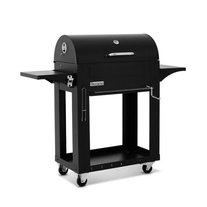 Brasero - Barbecue charbon Malaga - BRASERO - Grille acier chromé 72 x 40,5 cm - Cuve charbon ajustable en hauteur avec manivelle, Noir - Imagen 1