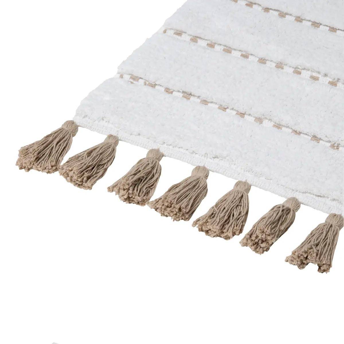 Tapis Salle de Bain "Pompons" 50x75cm Taupe - Image 2