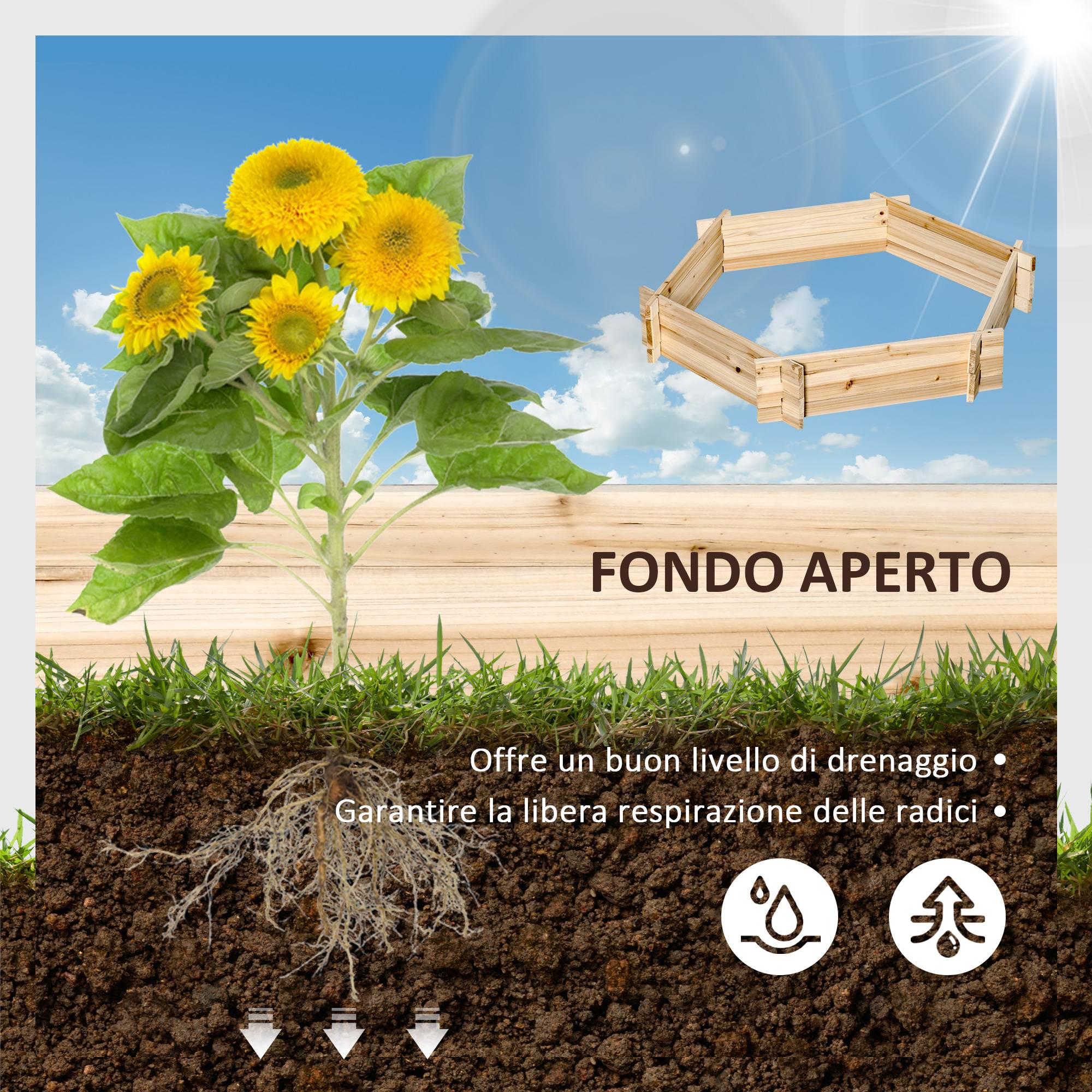 potager sans fond bois structure emboîtable 100x92x16 jardin potager naturel - Image 7