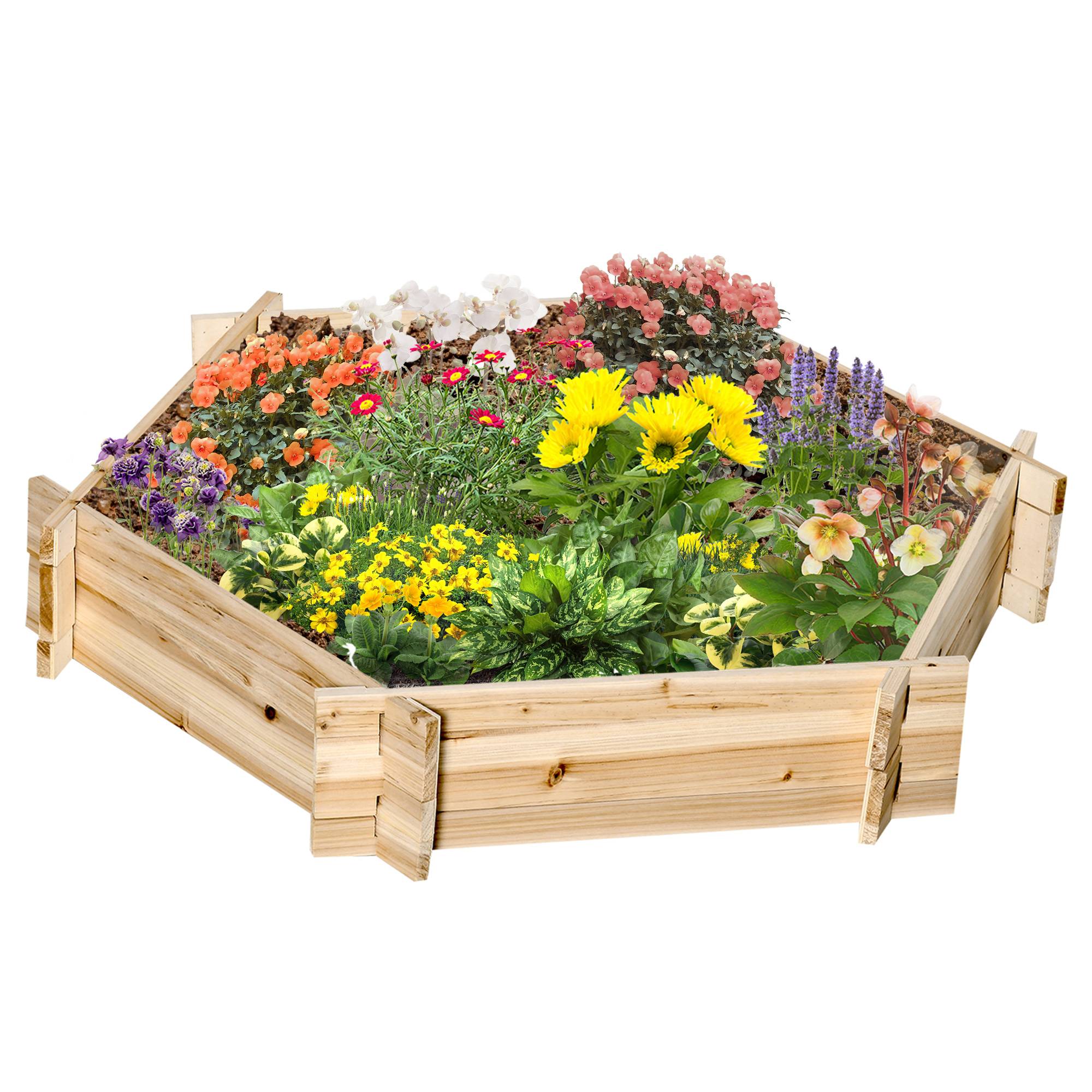 potager sans fond bois structure emboîtable 100x92x16 jardin potager naturel - Image 1