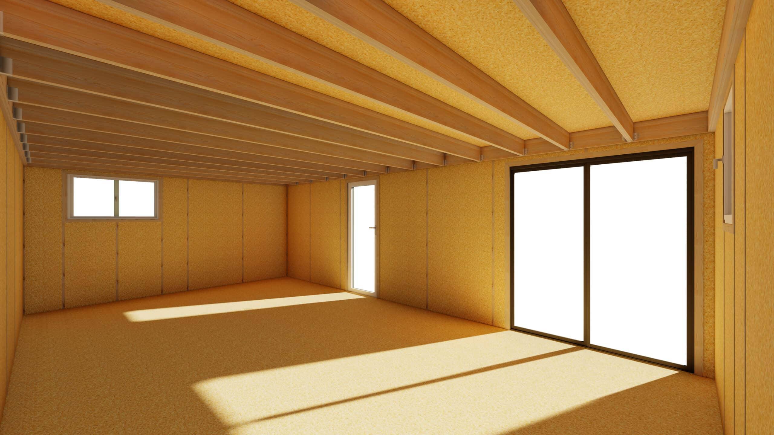 Sans Marque - STUDIO DE JARDIN / 35,8 m2 - 7,75 x 4,62m / Plancher isolé / Bardage Gris / Intérieur OSB / Livraison Gratuite / Studio Français - Imagen 4