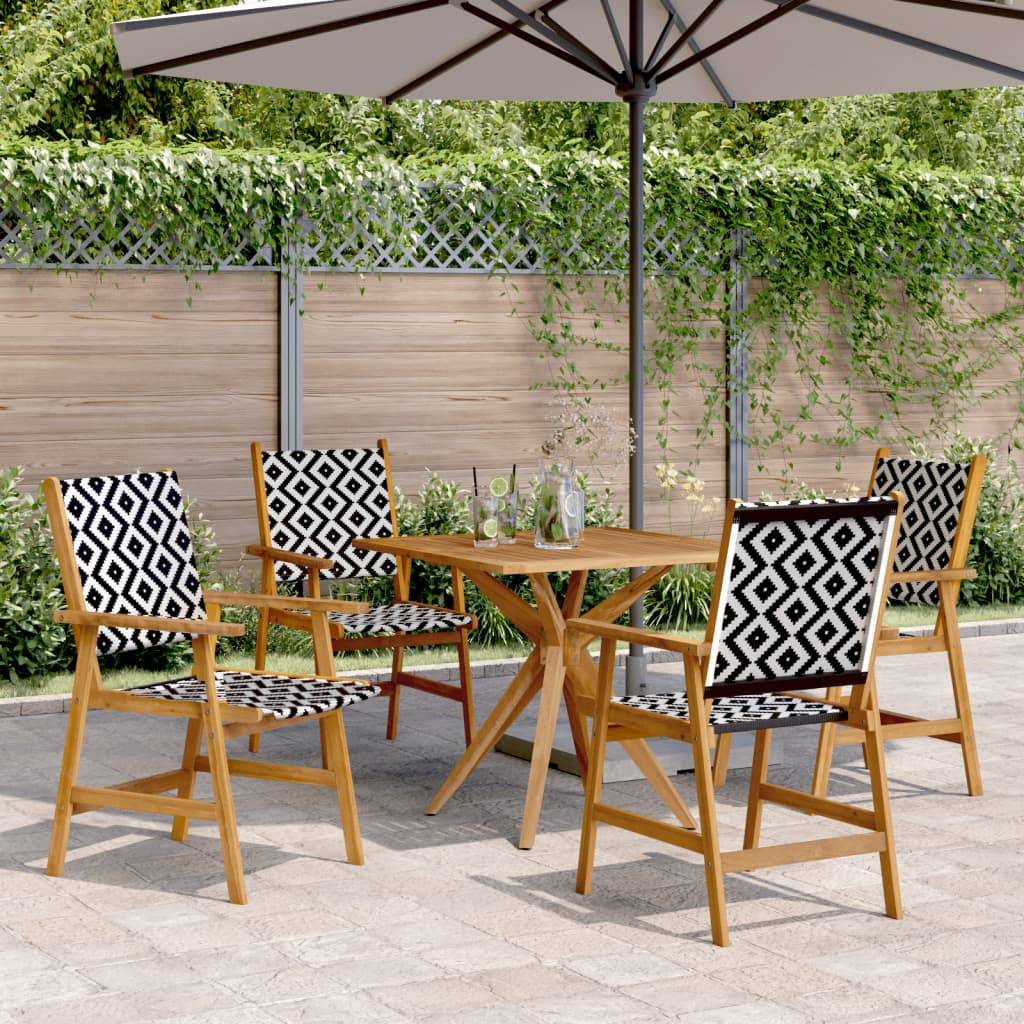Maison Chic - Ensemble de 5 pcs table de jardin avec chaises - mobilier de jardin Bois d'acacia solide-JU2750 - Image 2