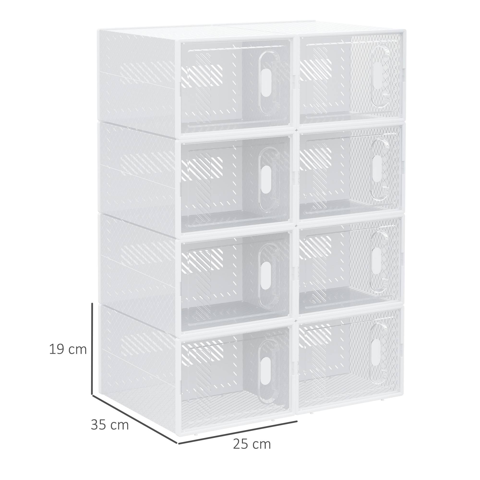 Système d'étagères modulaires à 8 compartiments, étagère enfichable, 25 cm x 35 cm x 19 cm, transparent - Image 5