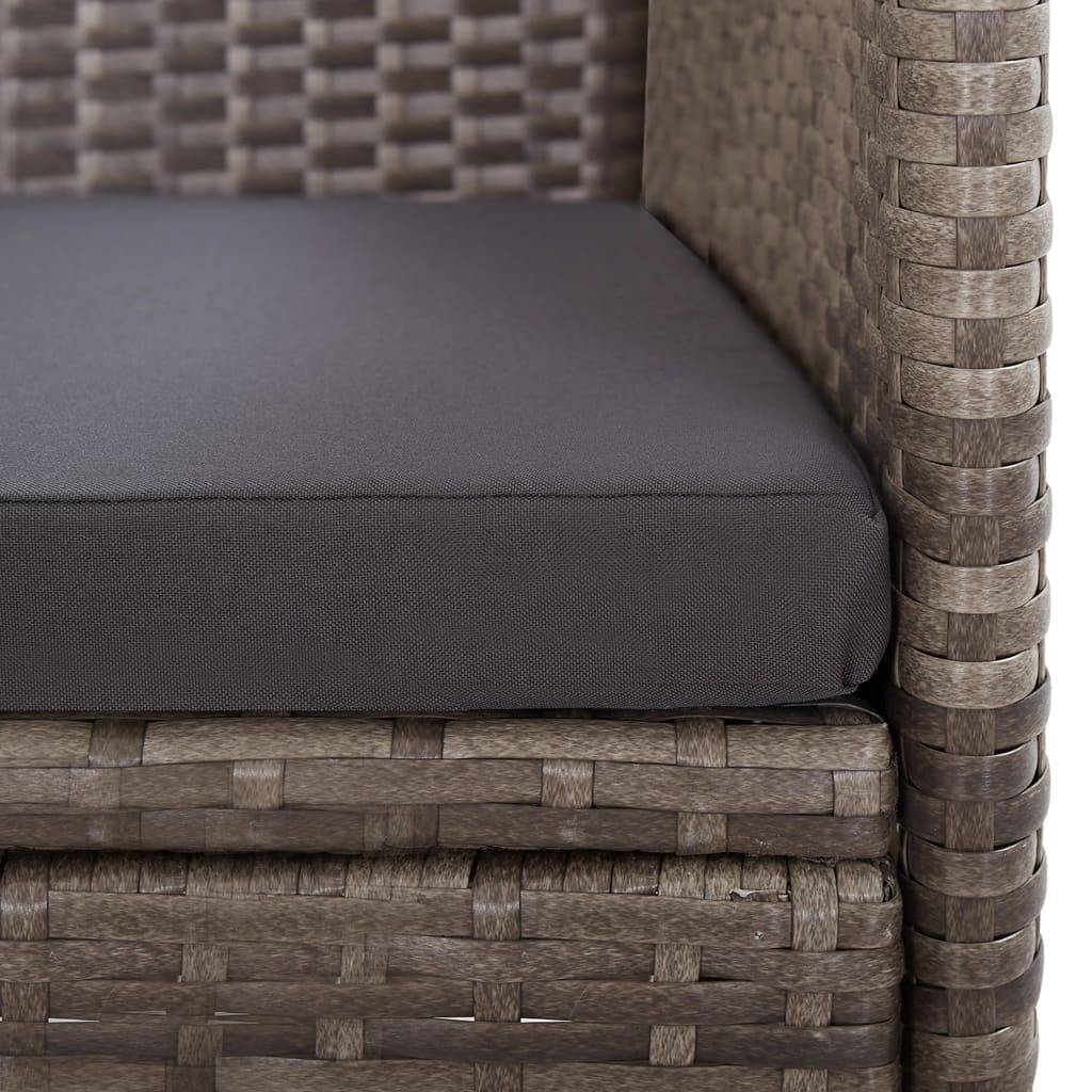 Salon de Jardin 2 Personnes Inclinable Bois et Résine Tressée Gris – ComfortXL Outdoor Living - Image 7