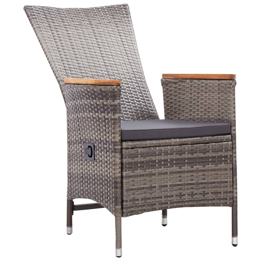 Salon de Jardin 2 Personnes Inclinable Bois et Résine Tressée Gris – ComfortXL Outdoor Living - Image 6