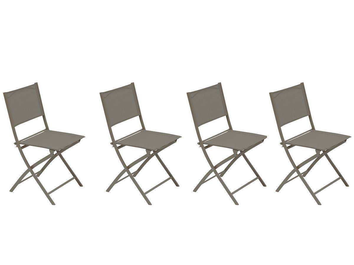 Hesperide - Lot de 4 chaises de jardin pliante métal Modula Café/Noisette - Hesperide - Image 1