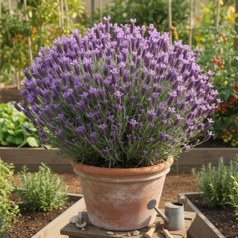 Lavande papillon Willowvale à fleurs Violette/ - feuillage Semi-Persistant - Pot de 7,5L - 60/80 cm - Imagen 2