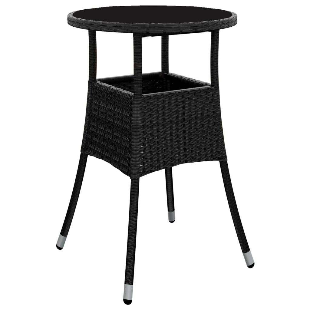 Ensemble de 3 pcs table de jardin et chaises avec coussins - mobilier de jardin noir rotin verre-JU2749 - Image 6