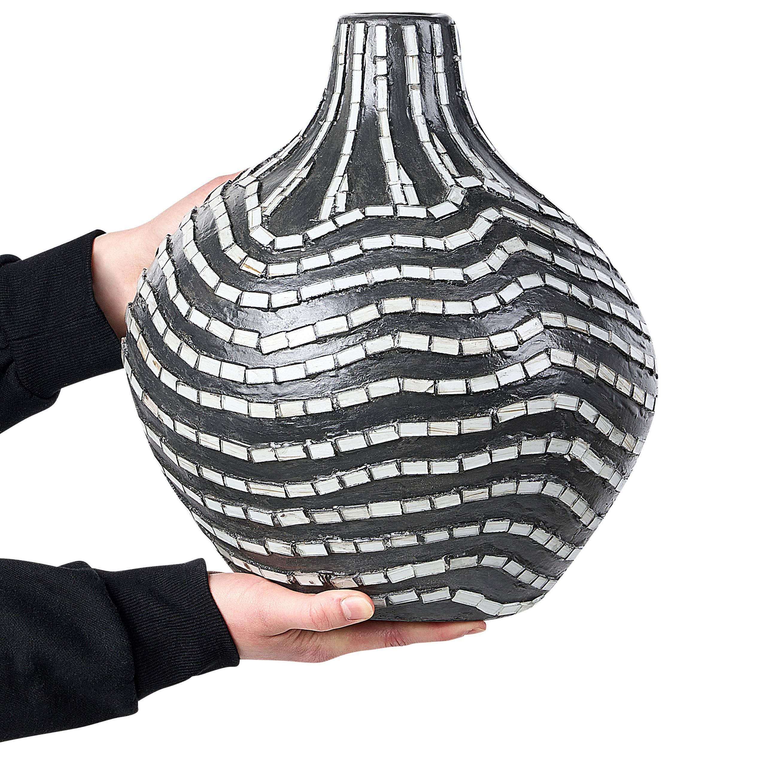 Beliani - Vase décoratif Terre cuite Noir KUALU - 24x24x35- Beliani - Image 4