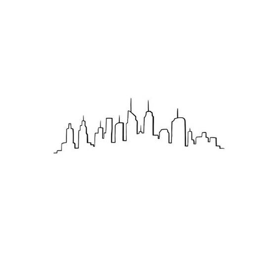 Sticker Plat Déco "Skyline" 50x70cm Noir - Image 1