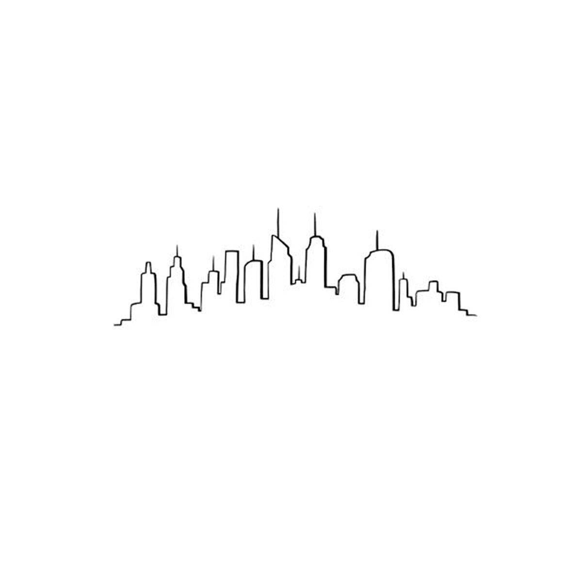 Sticker Plat Déco "Skyline" 50x70cm Noir - Image 1