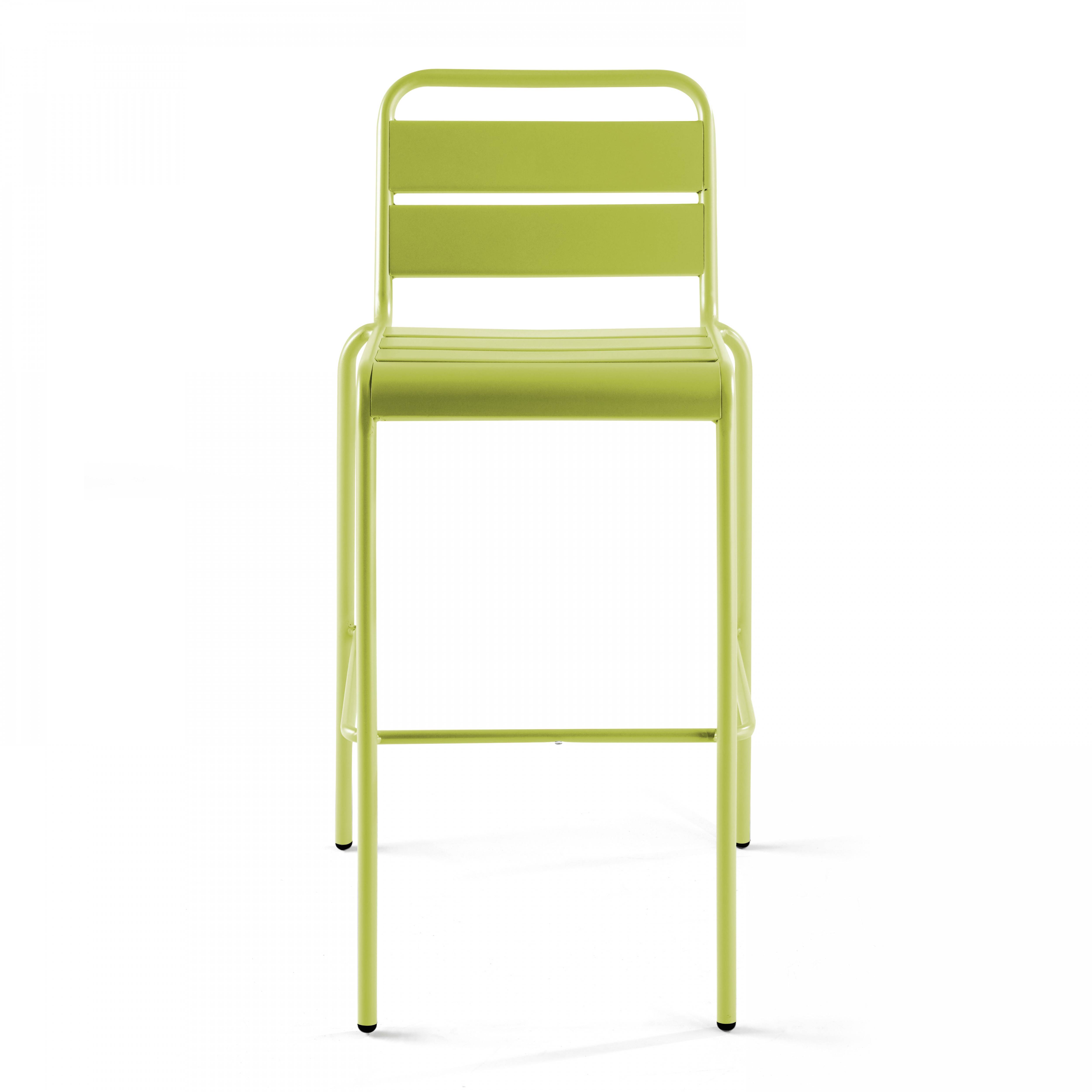 Oviala - Chaise haute de jardin en métal vert Palavas - Oviala - Imagen 5