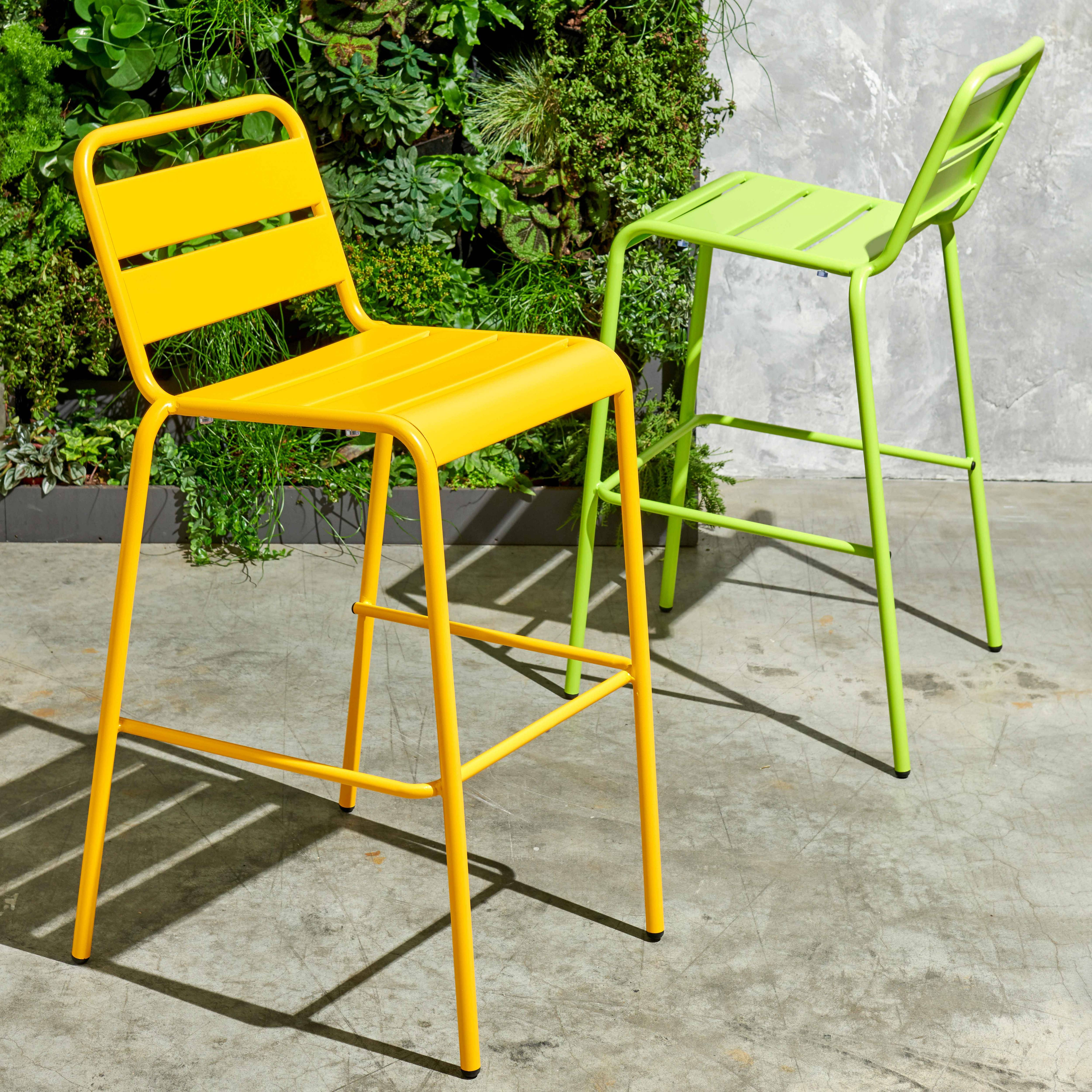 Oviala - Chaise haute de jardin en métal vert Palavas - Oviala - Imagen 6