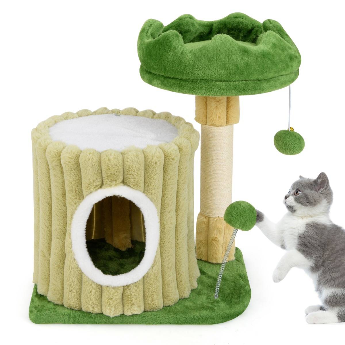 Maison Chic - Arbre à Chat Mignon avec Poteaux à Gratter en Sisal Perchoir Rembourré en Peluche - Image 1